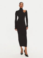 BARDOT Sukienka dzianinowa 59580DB Czarny Regular Fit. Czarne sukienki damskie BARDOT, s, bez wzorów, z dzianiny, wizytowe, bez kołnierzyka, bez ramiączek. Za 459.99 zł.