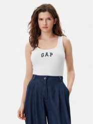 Gap Top 585421-01 Biały Slim Fit. Białe topy damskie GAP, s, bez wzorów, z syntetyku, bez ramiączek. Za 59.99 zł.