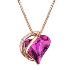 Rafaela Donata Naszyjnik srebrny Serce srebro wysokiej próby zdobiony kryształkami Swarovski® różowe złoto Naszyjniki 1 ct Damski. Czerwone naszyjniki damskie Rafaela Donata, pozłacane. Za 318.99 zł.