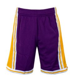 Szorty Mitchell & Ness Los Angeles Lakers '84 fioletowe. Fioletowe szorty męskie Mitchell & Ness, bez wzorów, sportowe. Za 359.55 zł.