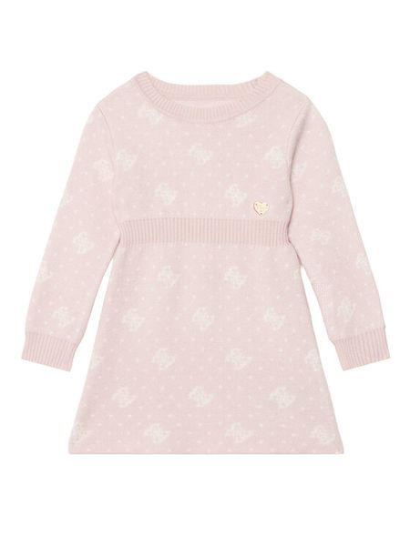 Guess Sukienka dzianinowa K6BK07 Z1307 Różowy jasny Regular Fit. Czerwone sukienki dziewczęce Guess, z aplikacjami, z dzianiny, bez ramiączek. Za 264.99 zł.