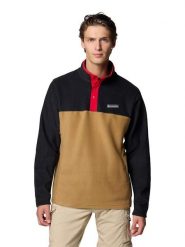 Columbia Bluza polarowa "Steens Mountain II" w kolorze czarno-jasnobrązowo-czerwonym rozmiar: M. Brązowe bluzy bez kaptura męskie Columbia, m, z polaru. Za 100.99 zł.