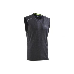 Koszulka do biegania bez rękawów RUN DRY+ męska. Czarne t-shirty sportowe męskie KALENJI, m, z elastanu, bez ramiączek, do biegania. Za 29.99 zł.