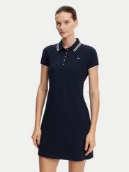 Tommy Hilfiger Sukienka codzienna WW0WW45532 Granatowy Regular Fit. Niebieskie sukienki damskie Tommy Hilfiger, na co dzień, xxl, bez wzorów, z bawełny, bez kołnierzyka, bez ramiączek, proste. Za 319.99 zł.
