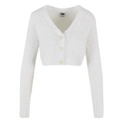 Kurtka cardigan z piórami damska Urban Classics. Białe kurtki damskie Urban Classics, xl, bez wzorów, z materiału, bez kaptura. Za 169.95 zł.