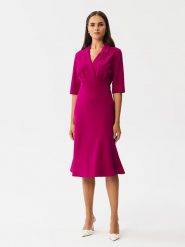 Stylove Sukienka w kolorze różowym rozmiar: XL. Różowe sukienki damskie Stylove, xl, bez wzorów, bez kołnierzyka, bez ramiączek, midi. Za 284.82 zł.