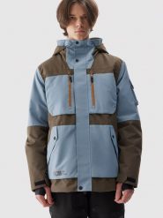 4F Kurtka narciarska w kolorze brązowo-błękitnym rozmiar: L. Brązowe kurtki narciarskie i snowboardowe damskie 4f, l, bez wzorów, bez kaptura. Za 346.99 zł.