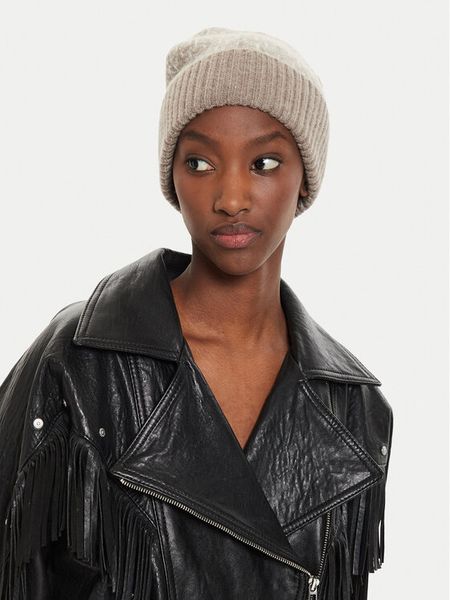 Calvin Klein Czapka Monogram Fold K60K612595 Beżowy. Brązowe czapki zimowe damskie CALVIN KLEIN, z wełny. Za 169.99 zł.