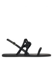 KARL LAGERFELD Sandały Olympia KL87425 Czarny. Czarne sandały damskie Karl Lagerfeld, bez wzorów, ze skóry, bez obcasa, na płaskiej podeszwie. Za 319.99 zł.