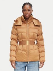 Elisabetta Franchi Kurtka zimowa PI-92D-66E2 Brązowy jasny Slim Fit. Brązowe kurtki damskie Elisabetta Franchi, na zimę, bez wzorów, z syntetyku, bez kaptura. Za 2,569.00 zł.