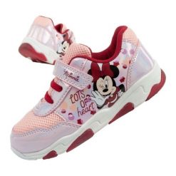 Buty sportowe Leomil DM009246 świecący spód różowe. Czerwone buty sportowe dziewczęce bez wzorów, z materiału, bez zapięcia. Za 222.50 zł.