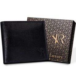 Portfel męski Rovicky [DH] N992-P-GOAN czarny. Czarne portfele męskie ROVICKY, bez wzorów, ze skóry. Za 57.99 zł.