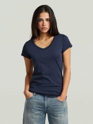 G-Star Koszulka w kolorze granatowym rozmiar: XXS. Niebieskie bluzki damskie G-Star, xxs, bez wzorów, z bawełny, retro, bez kołnierzyka, bez ramiączek. Za 88.64 zł.