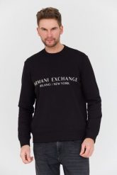 ARMANI EXCHANGE Czarna bluza. Czarne bluzy bez kaptura męskie Armani Exchange, l. W wyprzedaży za 439.99 zł.