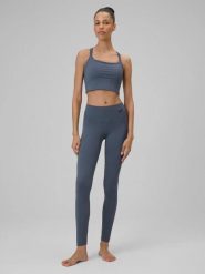 Legginsy fitness z wysokim stanem Solar Punk. Fioletowe legginsy damskie 4f, l, bez wzorów, z elastanu, z podwyższonym stanem, do biegania. Za 159.99 zł.