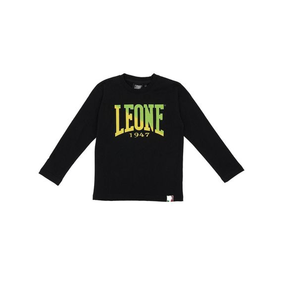 Koszulka z bawełna na outdoor na co dzień. Czarne bluzki damskie LEONE 1947 APPAREL, bez wzorów, z bawełny, sportowe, bez kołnierzyka, bez ramiączek. W wyprzedaży za 55.90 zł.