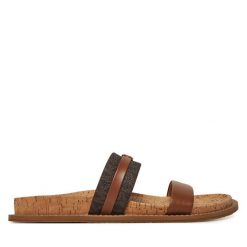 Klapki MICHAEL Michael Kors. Brązowe klapki damskie MICHAEL Michael Kors, bez wzorów, bez obcasa. Za 489.99 zł.