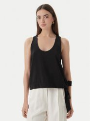 Marella Top Umico 2613161024 Czarny Regular Fit. Czarne topy sportowe damskie Marella, bez wzorów, z wiskozy, bez ramiączek. Za 529.99 zł.