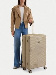 Nine West Walizka duża CEO-NW-L-002-09 GOLD Złoty. Żółte walizki Nine West, bez wzorów, z tworzywa sztucznego, duże. Za 399.99 zł.