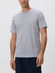 T-shirt regular z merceryzowaną bawełną - jasnoniebieski. Niebieskie t-shirty męskie Reserved, l, bez wzorów, z bawełny, bez kołnierzyka. W wyprzedaży za 49.99 zł.