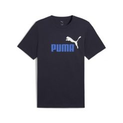 Męska koszulka Essentials z dwukolorowym logo No. 1 PUMA. Niebieskie t-shirty sportowe męskie Puma, m, z gumy, bez ramiączek, do biegania. W wyprzedaży za 69.00 zł.