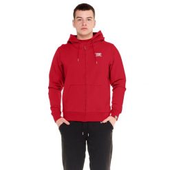 Bluza z bawełna z kaptur na siłownia na czas wolny. Czerwone bluzy z kapturem męskie LEONE 1947 APPAREL, z bawełny. Za 147.31 zł.