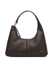 Calvin Klein Torebka Slouchy Leather Shoulder Bag LV04F3657G Brązowy. Brązowe torebki klasyczne damskie CALVIN KLEIN, bez wzorów, ze skóry, bez dodatków. Za 899.99 zł.