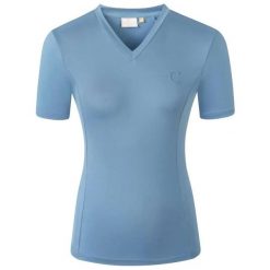 Koszulka damska Covalliero. Niebieskie t-shirty damskie COVALLIERO, bez wzorów, bez kołnierzyka. Za 219.00 zł.