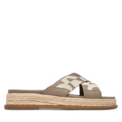 Espadryle DKNY. Brązowe espadryle damskie DKNY, bez wzorów, bez obcasa. Za 579.99 zł.