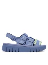 Roxy Sandały HY62277-2 Niebieski. Niebieskie sandały damskie Roxy, bez wzorów, z materiału, bez obcasa, na płaskiej podeszwie. Za 199.99 zł.