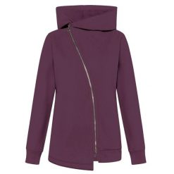 Bluza Deha Bluza Biker Z Bawełny Ekologicznej Damskie. Fioletowe bluzy z kapturem damskie Deha, l, z bawełny. Za 617.99 zł.