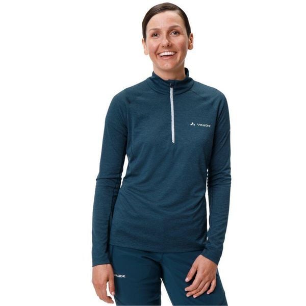 Lekka koszulka damska VAUDE Larice Ii'. Niebieskie bluzki sportowe damskie Vaude, bez kołnierzyka, bez ramiączek. Za 250.55 zł.