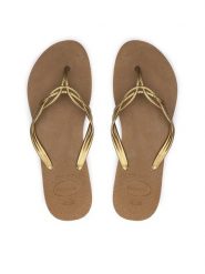 Havaianas Japonki 41232251856 Brązowy. Brązowe klapki damskie Havaianas, bez wzorów, z gumy, bez obcasa. Za 59.99 zł.