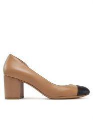 Geox Czółenka D Virnilisa 65 D55YYB 0TUBC C0015 Beżowy. Brązowe czółenka damskie Geox, bez wzorów, ze skóry, bez obcasa. Za 379.99 zł.