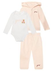Guess Komplet bluza, body i spodnie dresowe H6YG09 K4135 Różowy jasny Regular Fit. Czerwone bluzy i bluzki niemowlęce Guess, z aplikacjami, z bawełny. Za 284.99 zł.