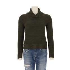 Second life - Damski sweter w kolorze khaki - Stan bardzo dobry. Zielone golfy damskie Ralph Lauren, bez wzorów, bez ramiączek. Za 149.06 zł.