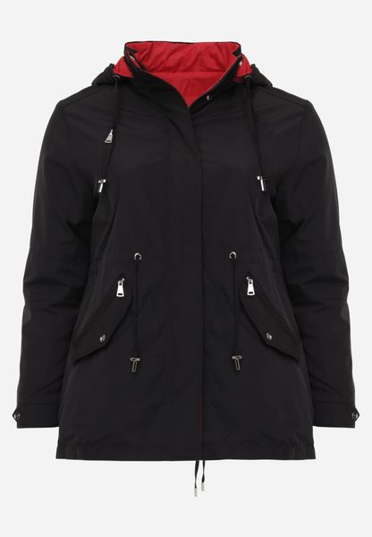 Czarno-Czerwona Przejściowa Kurtka Dwustronna Parka z Pikowaniem i Kapturem Tidare. Czarne kurtki damskie Born2be, l, bez wzorów, z jeansu. Za 99.99 zł.