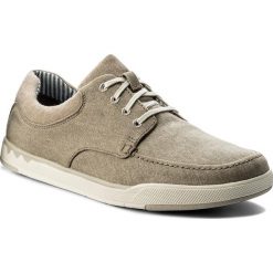 Półbuty CLARKS - Step Isle Lace 261327717 Sand Canvas. Brązowe półbuty męskie Clarks, z materiału, bez zapięcia. W wyprzedaży za 179.00 zł.