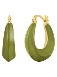 Yokoamii Pozłacane kolczyki-kreole rozmiar: onesize. Zielone kolczyki damskie Yokoamii, metalowe. Za 34.99 zł.