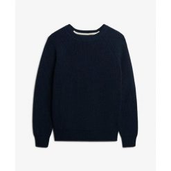 Sweter żeński w prążki Superdry. Niebieskie swetry klasyczne damskie Superdry., na zimę, z dzianiny, bez kołnierzyka. Za 284.00 zł.