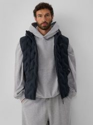 4F Bezrękawnik z wypełnieniem syntetycznym męski - czarny XXL. Czarne kamizelki męskie 4f, m, z materiału. Za 299.99 zł.
