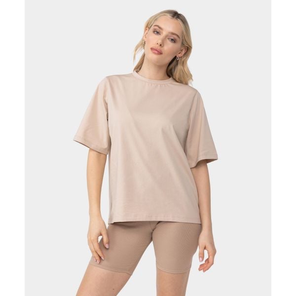 Koszulka Carpatree Cozy Leisure beżowa. Brązowe bluzki damskie Carpatree, m, bez wzorów, z bawełny, klasyczne, bez kołnierzyka, bez ramiączek. W wyprzedaży za 119.99 zł.