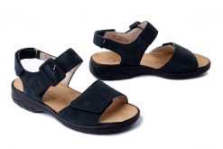 RIEKER 64588-14 blue, sandały damskie. Niebieskie sandały damskie Rieker, bez wzorów, bez obcasa. Za 230.93 zł.