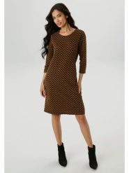 Aniston Sukienka w kolorze jasnobrązowym rozmiar: 44. Brązowe sukienki damskie Aniston, na co dzień, bez wzorów, bez kołnierzyka, bez ramiączek, mini, proste. Za 93.07 zł.