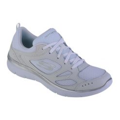Buty sportowe Sneakersy damskie, Skechers Summits Suited. Białe buty sportowe na co dzień damskie Skechers, bez wzorów, z materiału, trekkingowe. Za 225.85 zł.