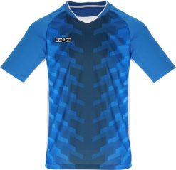 Koszulka piłkarska Keeza Dover. Niebieskie bluzki sportowe damskie KEEZA, l, z materiału, bez ramiączek, na fitness i siłownię. Za 39.00 zł.