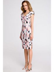 Stylove Sukienka w kolorze białym ze wzorem rozmiar: S. Białe sukienki damskie Stylove, s, bez wzorów, bez kołnierzyka, bez ramiączek, midi. Za 69.91 zł.