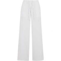 Damskie spodnie z szerokimi nogawkami Urban Classics Structured. Białe spodnie dresowe damskie Urban Classics, bez wzorów. Za 206.00 zł.