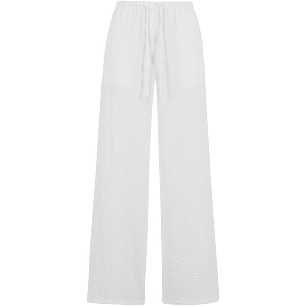 Damskie spodnie z szerokimi nogawkami Urban Classics Structured. Białe spodnie dresowe damskie Urban Classics, bez wzorów. Za 206.00 zł.