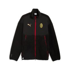 Kurtka prezentacyjna AC Milan Tech 2025/26. Czarne kurtki treningowe męskie Puma, bez wzorów, do piłki nożnej. Za 316.50 zł.